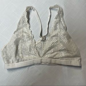 White lace racer back style bralette size medium